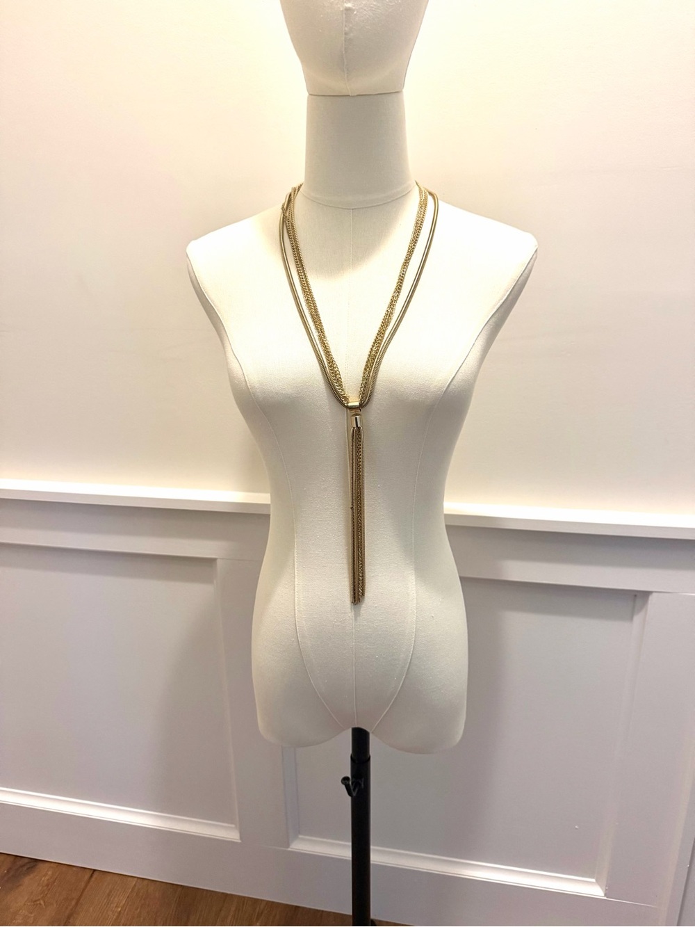 INC International Concepts Gold Layered Tassel Pendant Necklace